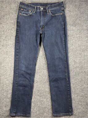 Levis 514 Jeans Mens 36x34 Blue Straight Leg Denim Cotton Blend Stretch Casual